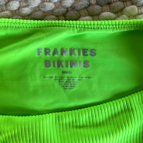 Frankie’s Bikinis Jenna High Waist Bikini Bottom Size S Neon Green - Picture 4 of 5